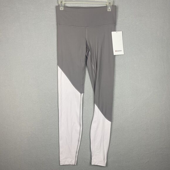Lululemon 6 Speed Wunder Tight Leggings 28” Asym Rise Moon Chrome Two Tone $128 - Picture 1 of 9